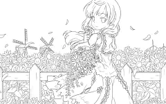 卡通人物绘画动漫线稿图纸上色练习画集插画原稿手绘临摹线描素材-淘宝网