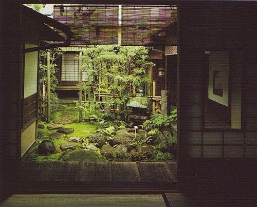 日本庭院。下雨时候适合静静躺着的地方。美...