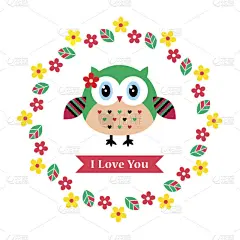 可爱的,贺卡,我爱你,猫头鹰,花环,周年纪念,婚姻,情人节卡,壁纸,鸟类