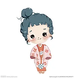 卡通女孩日式 和风  Q版人物