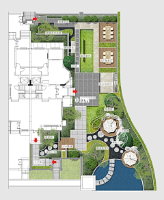 xdnnnn采集到景观平面——私家庭院