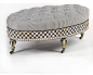 Courtly Check Underpinnings Oval Ottoman | MacKenzie-Childs