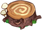 Resting Tree Stump : This decor appears to be nearly identical to the Snowfall Tree Stump decor, albeit without a layer of snow.