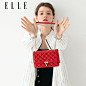 ELLE女包19春夏新品92113时尚PVC单肩斜挎包车花金属光泽-tmall.com天猫