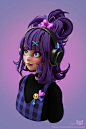 Girl with headphones , siao sia : My practice work for Blender.
I took a week to do this work!
 Modeling with my own design.  
Thank for teaching by Koala OK