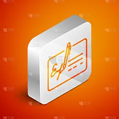 分离着色,文档,线图标,三维图形,轮廓,纸,银,直的,签字