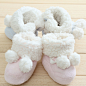 新生儿仿羊羔绒软底鞋 立体版型冬靴 DIY材料包 小熊兔宝宝雪地靴
