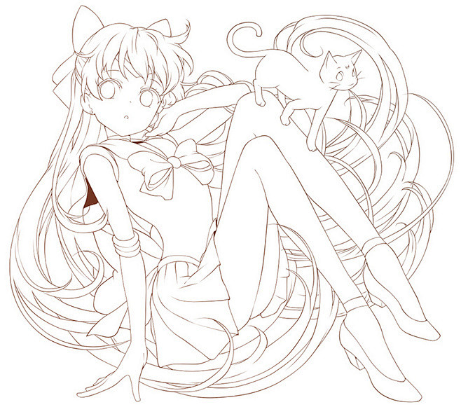 13:07:27#线稿#全身漫画卡通人物绘画素描 线稿づ弹栺簡哋蕜该采集也