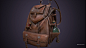 Medieval backpack, Leti M. Vila : Backpack I did while ago in a lapse of a week. 
Sculpt in zbrush, retopo and hard surface in 3d max, painted in substance painter, render in marmoset.
Texture 4k
Tris: 12969.