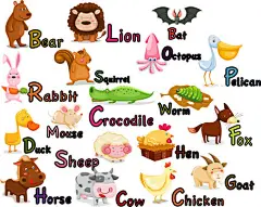 卡通动物矢量 | 图源免费EPS文件 |“animal alphabets”常见释义为“动物字母表” 
