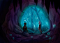 Raining Cave : 2015 Fall. A portion of my final project for Digital Illustration. The project was open ended, but we had to create something that fit with an Illustration market. I chose Concept Art and created a series of four images centered around two 