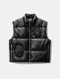 TEAM WANG DESIGN BALLOON  FAUX LEATHER DOWN VEST