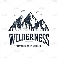 手绘励志标签。穿越野生大自然.