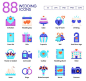 88个婚礼结婚工作室相关平面设计可视化icons图标UI标志素材AI+PNG+PSD+SVG