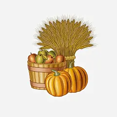 丰收农作物小麦南瓜苹果_新图网 https://ixintu.com 手绘五谷杂粮 农作物 小麦 南瓜 苹果 木桶 丰收