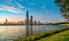 深圳湾现代建筑天际线