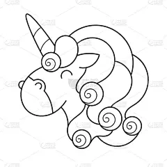 可爱的独角兽。矢量卡通人物插图。设计儿童t恤，着色书。女孩,孩子。神奇的概念。孤立的