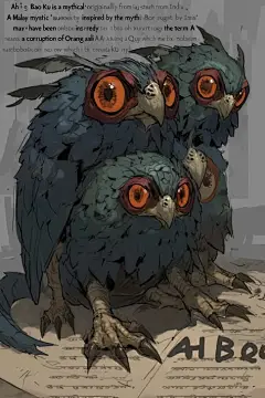 这可能包括:两只猫头鹰坐在一张纸上,上面有标题