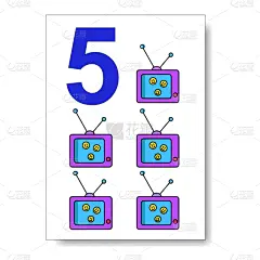 数学,儿童,进行中,贺卡,可爱的,符号,数,垂直画幅,图像