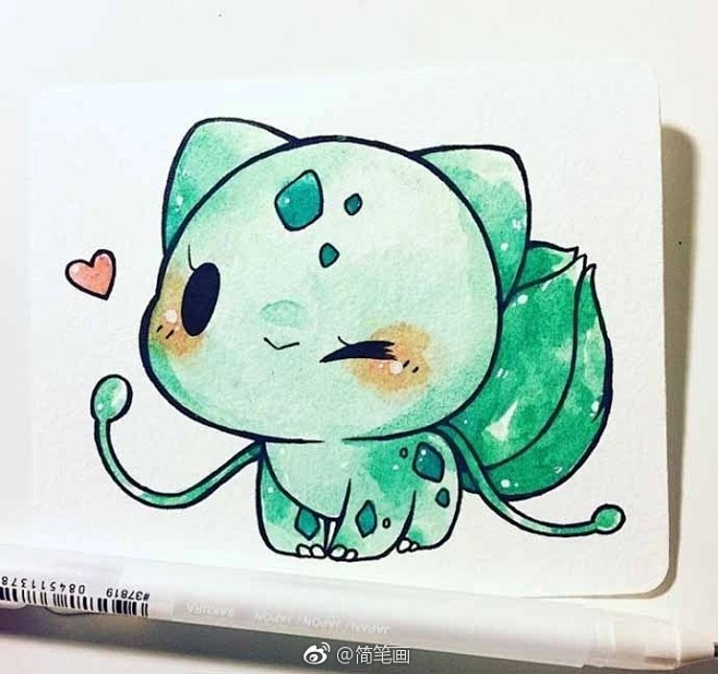 超萌q版宠物小精灵简笔画insbirduyen67手帐素材插画手绘简笔画67