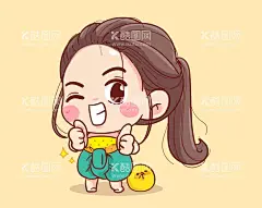 手绘可爱的卡通女孩性格人物  - 源文件下载【酷图网】手绘,可爱,卡通,女孩,性格,卡通女孩,人物