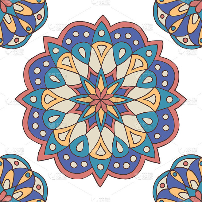 Abstract seamless mandala pattern