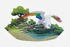 河边魔兽免抠素材_新图网 https://ixintu.com 卡通 奇幻 树林 河边 狮鹫 魔兽 魔幻 魔法