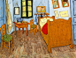 阿尔勒的卧室 荷兰 梵高作品赏析 1888 布上油画纵72×横90厘米 阿姆斯特丹文森特·梵高博物馆藏 1888年9月，梵高搬入"黄房子"，靠提奥供给的生活费，把住宅布置一新。在此之前，他独自一人生活了好几个月。他希望将黄房子建成他梦想的艺术家聚居地。他选择了式样普通、格调不俗的家具来布置，而他自己房间的摆设却出奇的简朴。提奥劝说高更去与哥哥同住。梵高在等待高更的日子里，运用鲜明的黄色和淡蓝色，描绘了自己的卧室。此时已定居下来的梵高，之所以画出自己的房间，主要是想让弟弟西奥看到他目前的