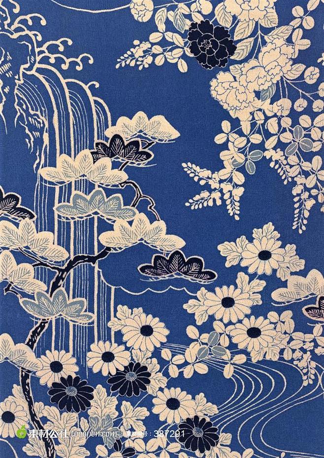 日式风景图案布纹北坤人素材