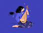 lute girl ！ girl ！ lute music draw design illustration