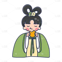 卡通感国庆节女生元素贴纸