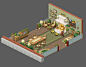 Isometric. Dinning Room. Green, Nastia Koval : Isometric art for mobile game. Dinning room objects.