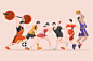 彩色运动会亚运会扁平人物插画体育运动员插画