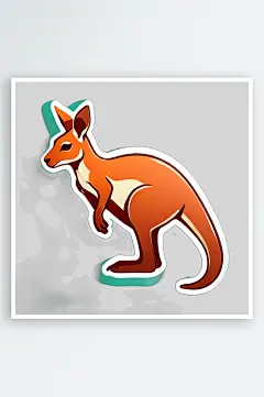 可爱卡通袋鼠插画装饰贴图图案-众图网