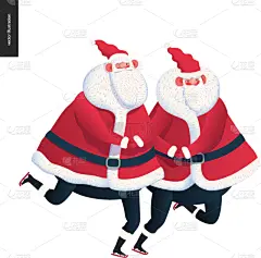 sporting santa - skating couple