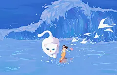 《踏浪》_叹酸__插画师作品_涂鸦王国gracg.com