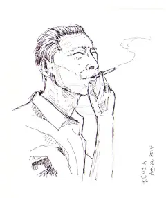 老爷爷。@20140822#插画##日绘##速写#