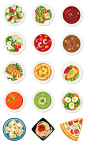 中国美食水果蔬菜快餐面包蛋糕奶茶饮料插画icon图标AI矢量素材-淘宝网
