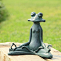 Yoga frog Whimsical Garden Decor | ... meditating frog statue makes a whimsical addition to garden decor #创意#