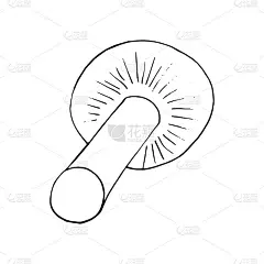 牛肝菌手绘涂鸦素描。单元素设计卡，图标，海报，矢量，单色，极简主义。自然,植物,食品。