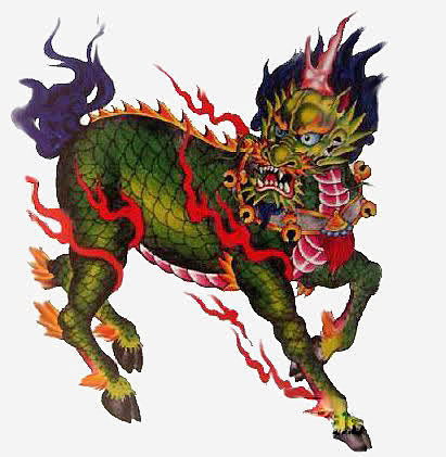中国年兽高清素材 中国年 怪兽 绿色年兽...