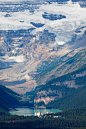 Lake Louise with the Victoria Glacier, Alberta, Canada.