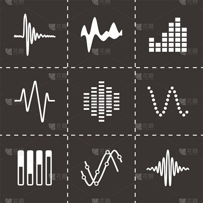 矢量音乐声波图标集