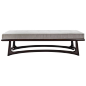 Modernist Sculptural Walnut Bench in Mohair