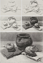 素描 静物组合,美术作品图库-美术宝图库
