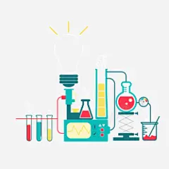 创意化学器皿背景矢量图素材