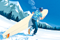 adobe illustrator digital ILLUSTRATION  Landscape Ocean seagull Snow f (12).png
