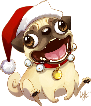 Christmas Pug by hel...
