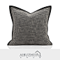 北欧ins轻奢风沙发样板间简约现代灰黑色包边定制抱枕床头靠垫包-淘宝网