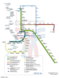 曼谷的综合交通图，包括了BTS, MRT, 机场快线等